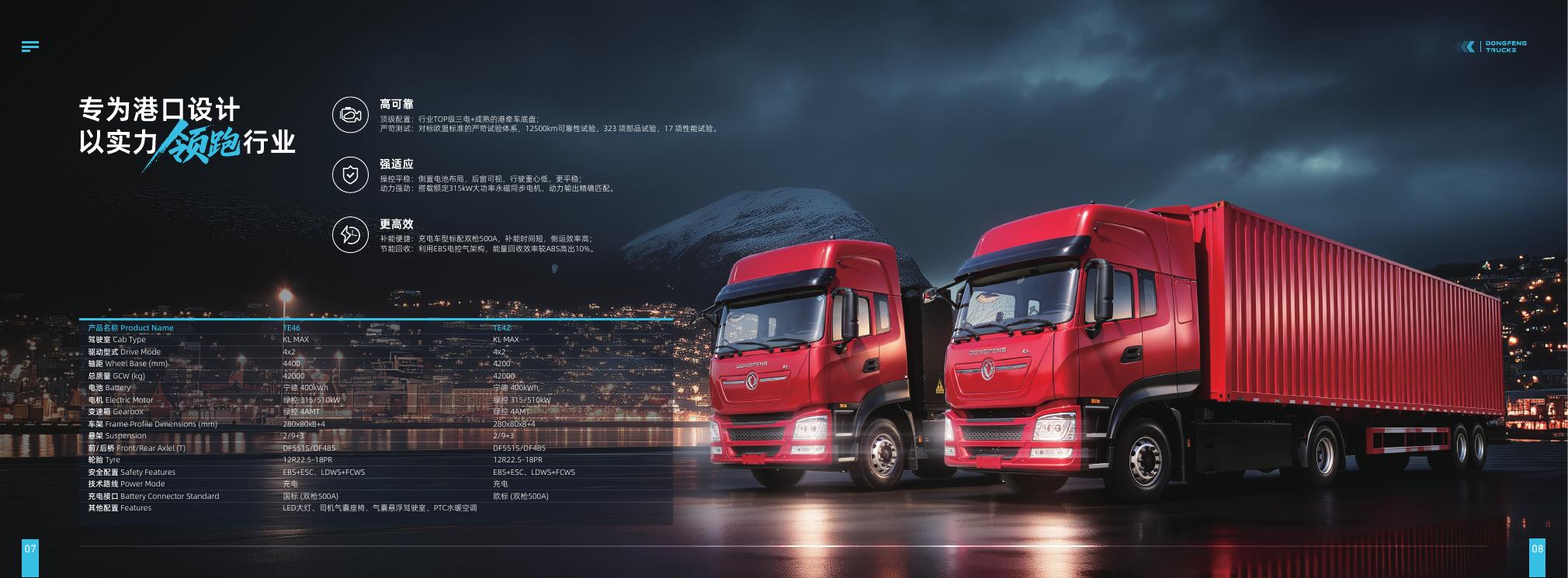 Dongfeng 4x2 electric tractor for port and short-haul fleet planning